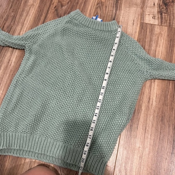 Alice Walk The Fisherman Crewneck 100% Cotton sweater size Small - sage green - Picture 3 of 11